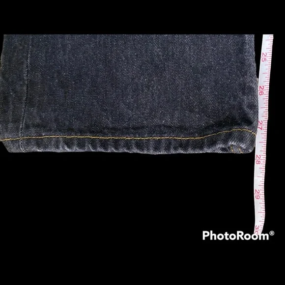 LEVI’S 501 Button Fly Straight Leg Blue Jeans Men's Size 38 x 32 Dark Wash Black - Picture 4 of 11